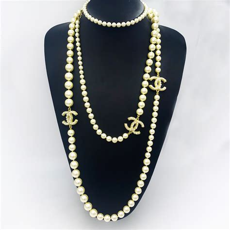 chanel cc necklace australia|chanel pearl necklace price list.